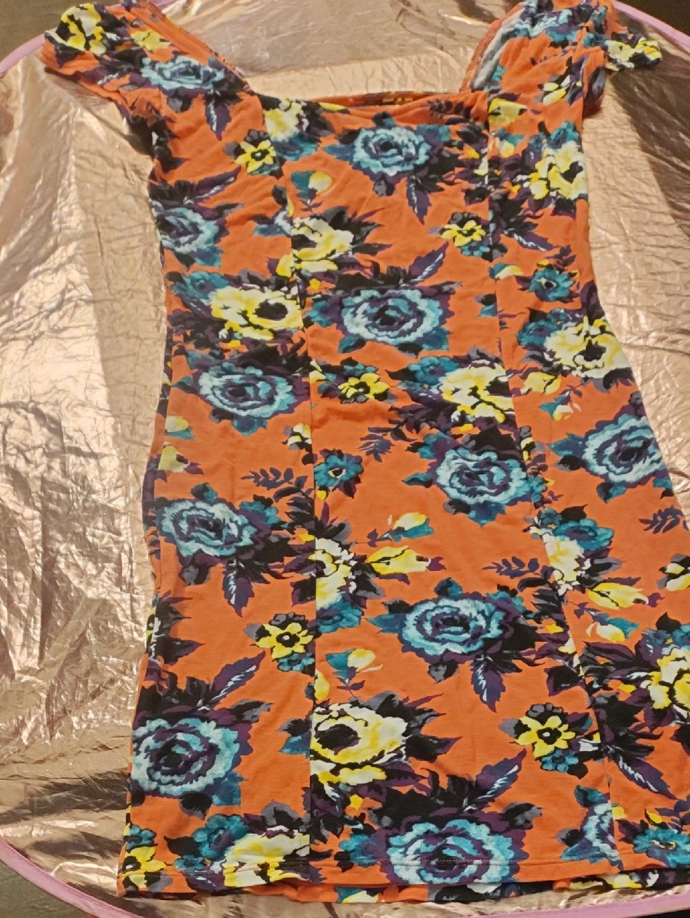 Intimately Free People Orange Floral Dress- Bright Mix
